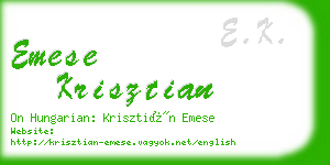 emese krisztian business card